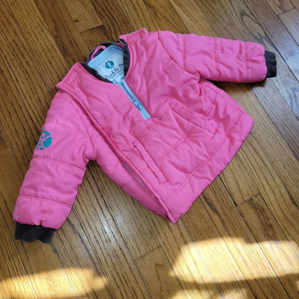 Buckle Me Baby Coat Hot Pink 12 Months Girl Car Seat Fleece Zip